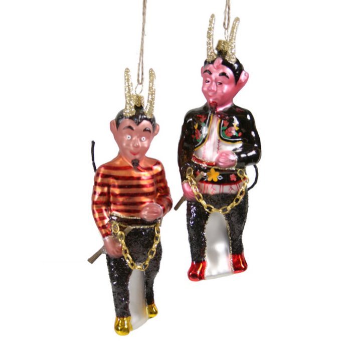 Fancy Krampus Glass Ornament
