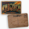 Greetings From chicago Wood Postcard 