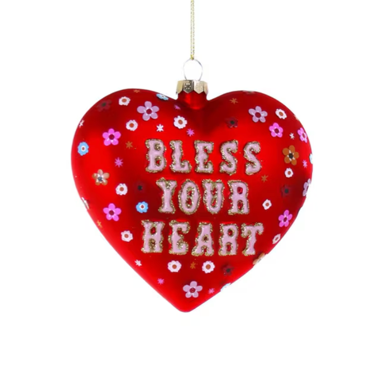 Bless Your Heart Glass Ornament