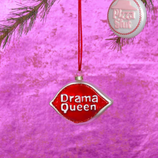 Drama Queen Glass Ornament