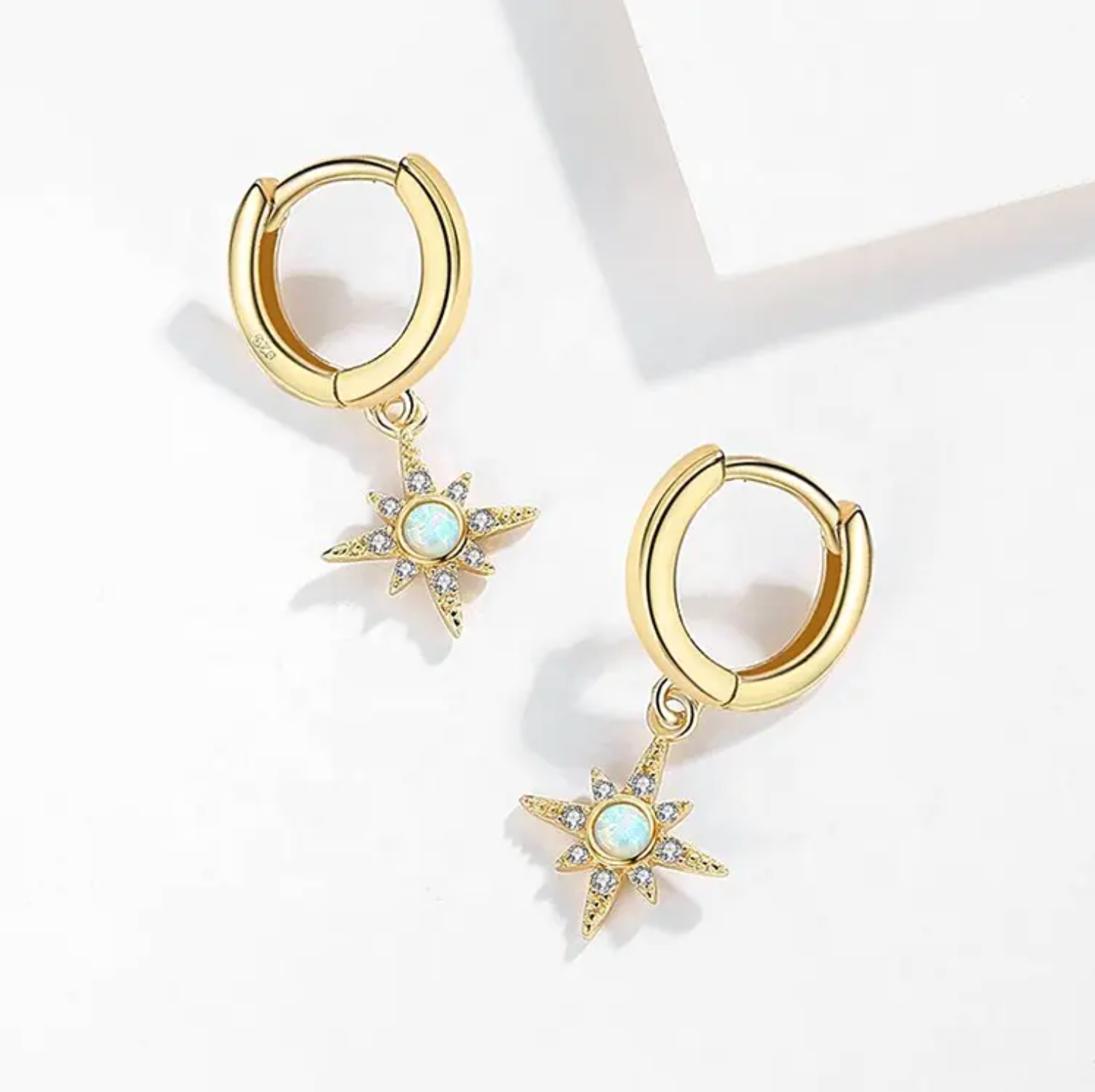 Luminara Opal Star Hoops