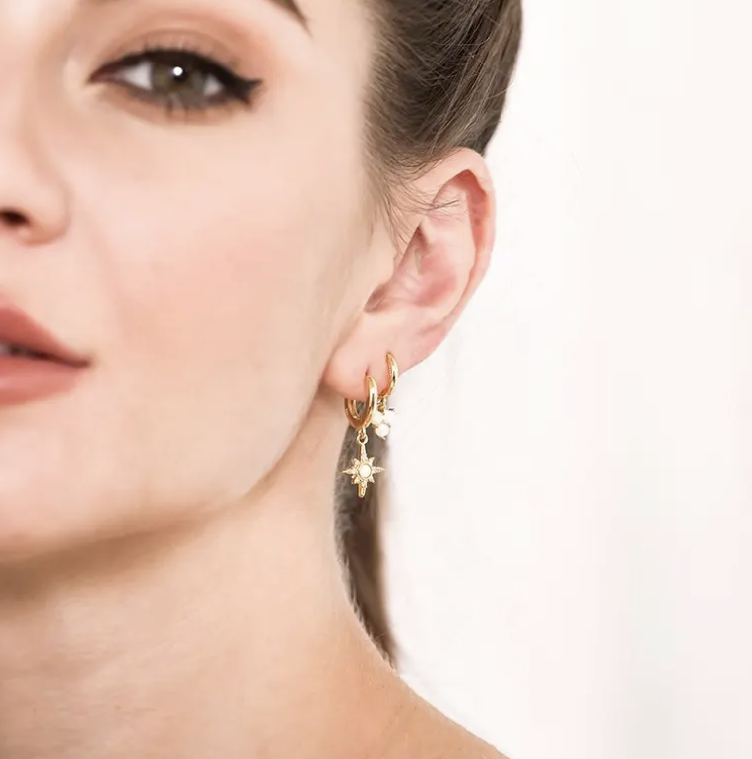 Luminara Opal Star Hoops