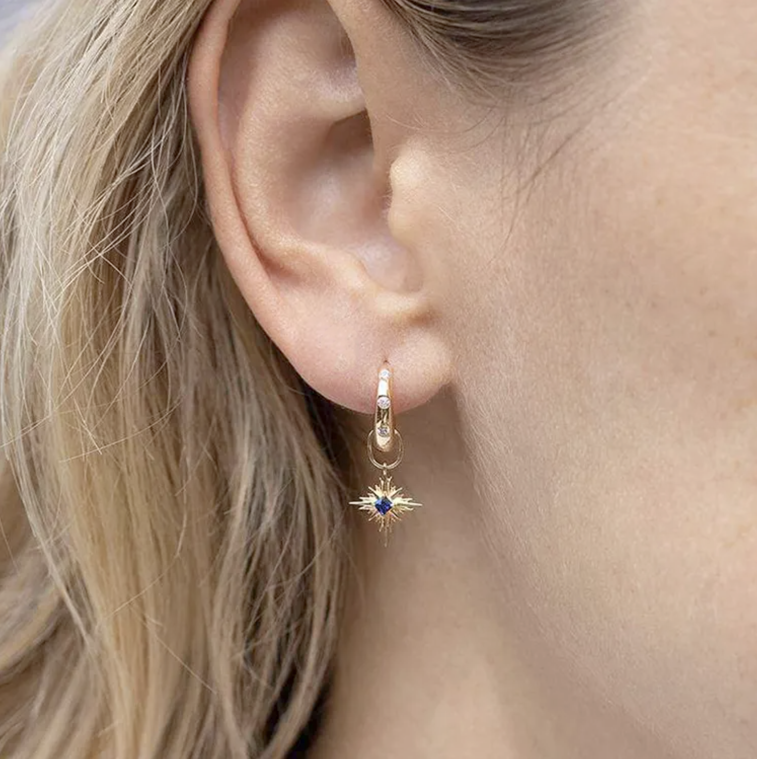 Celeste Sapphire Hoops