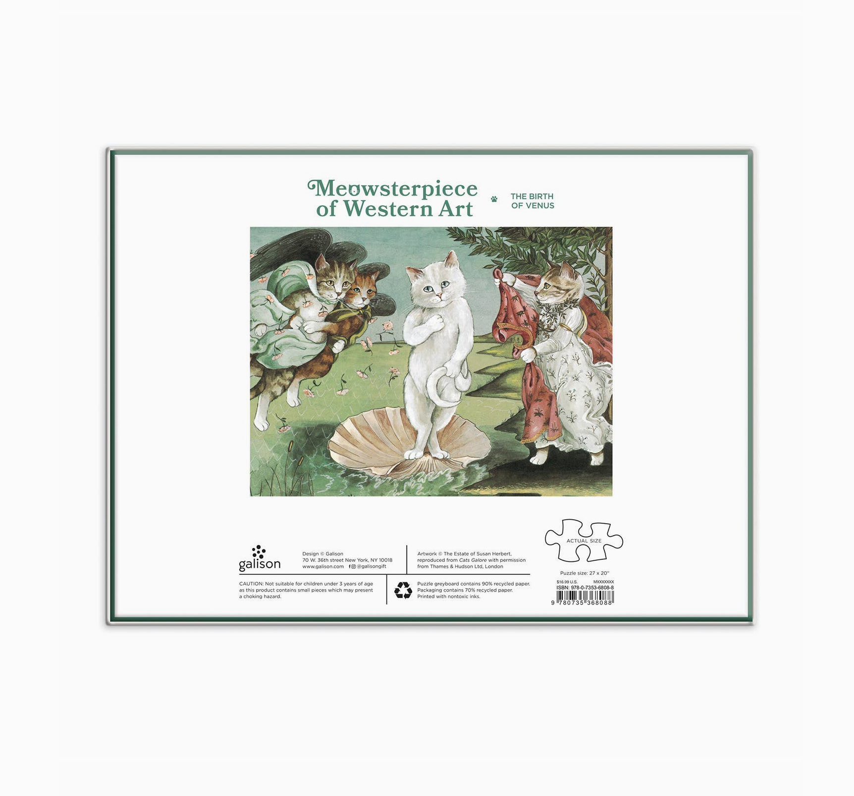 Birth of Venus Meowsterpiece of Western Art 1000 Piece Puzzle