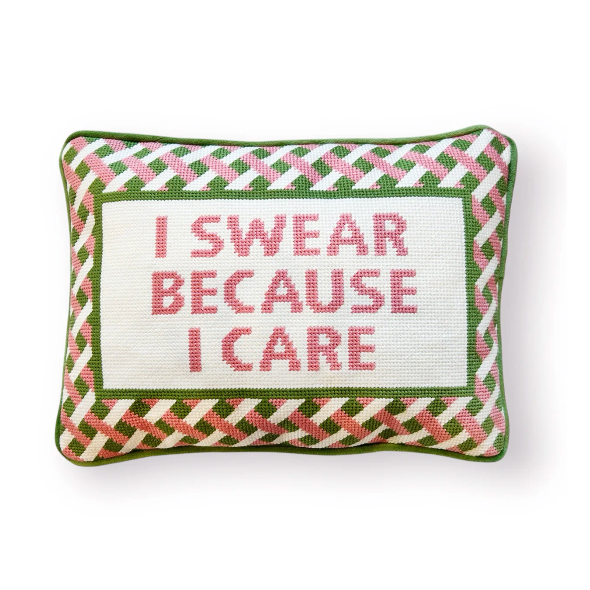 I Swear Because I Care Embroidered Pillow