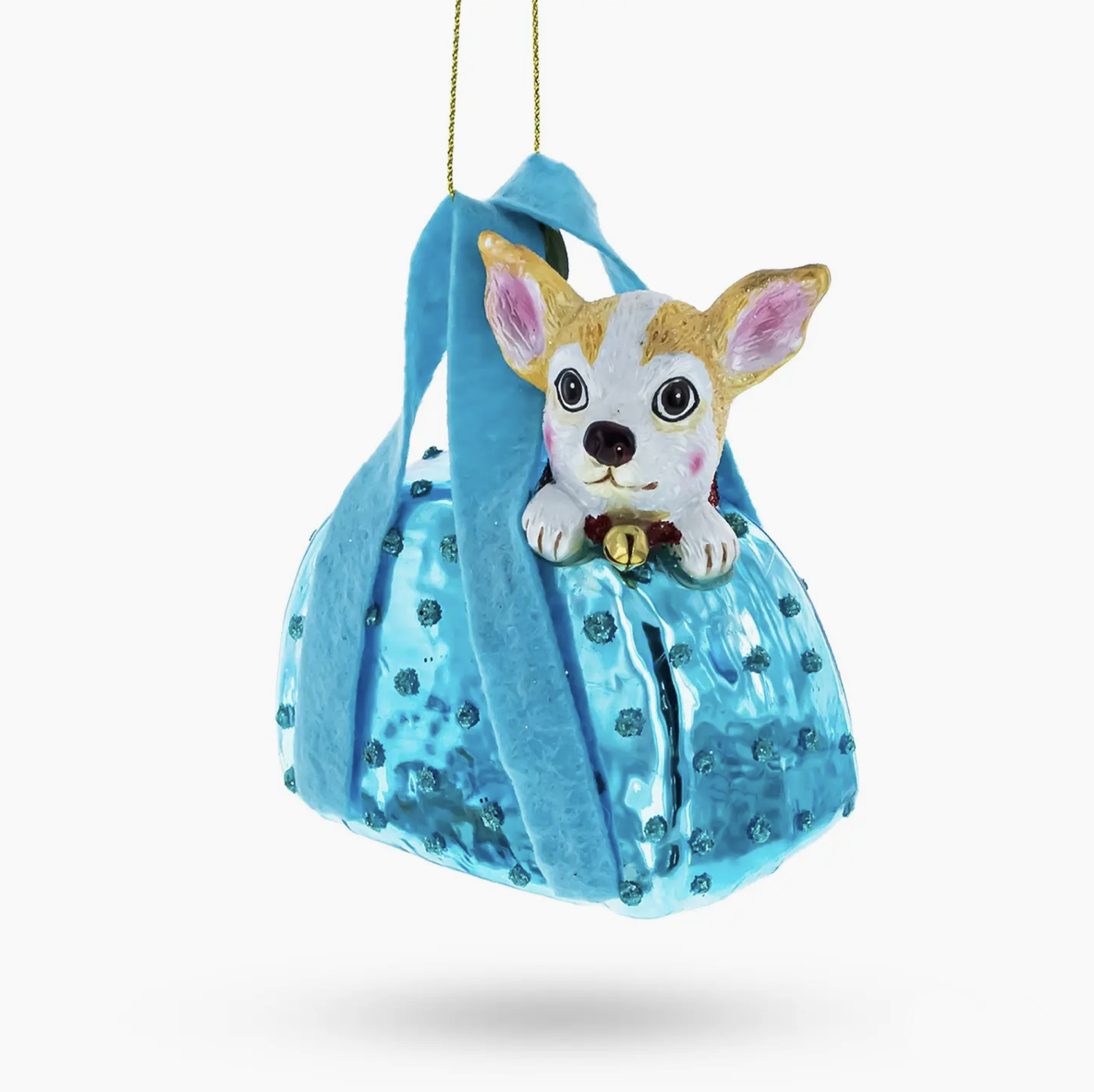 Chic Chihuahua Inside Designer Handbag Glass Ornament