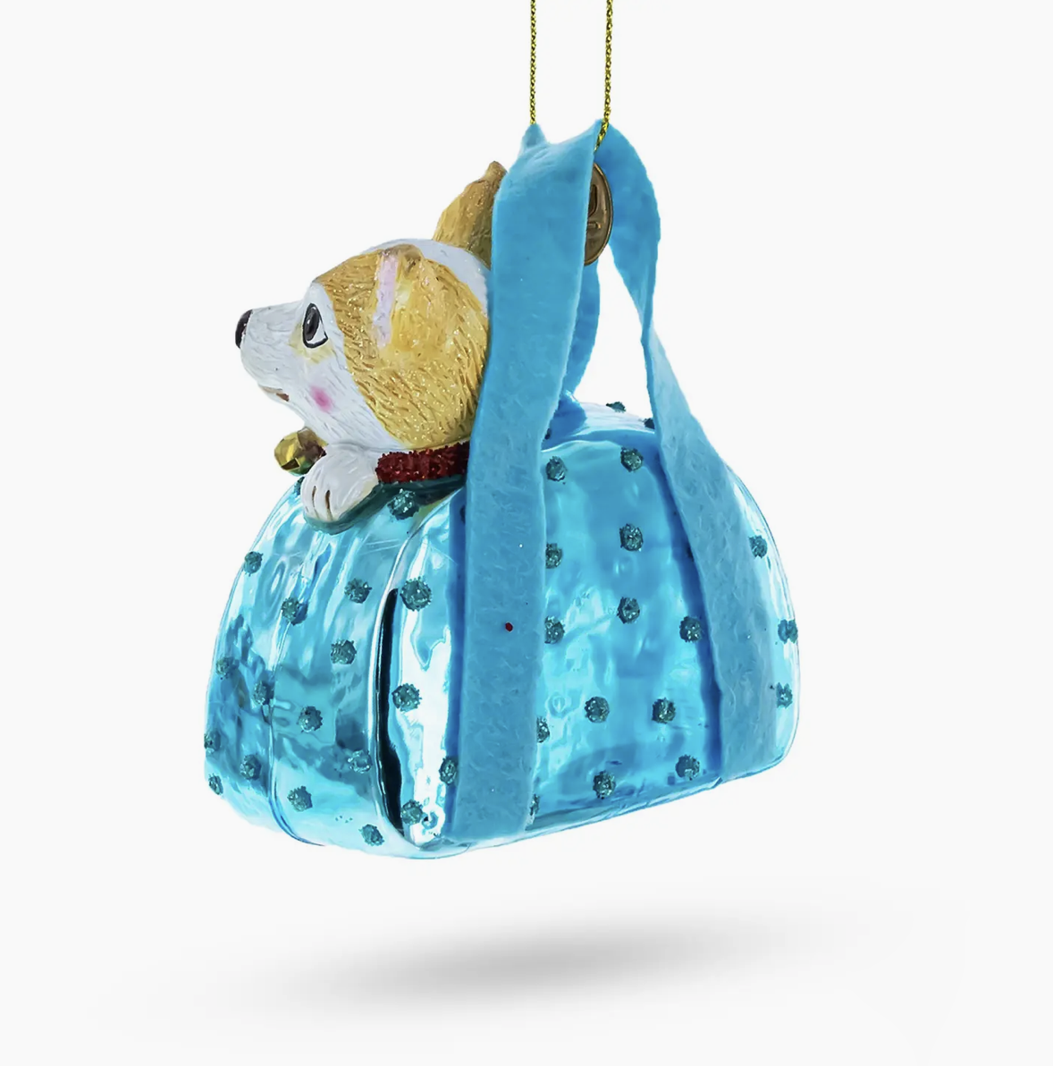 Chic Chihuahua Inside Designer Handbag Glass Ornament