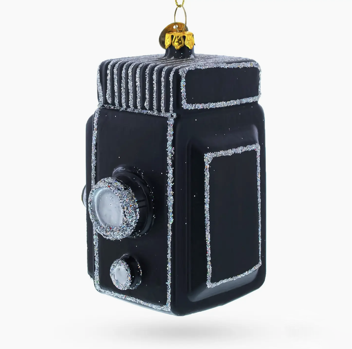 Vintage Camera Blown Glass Christmas Ornament