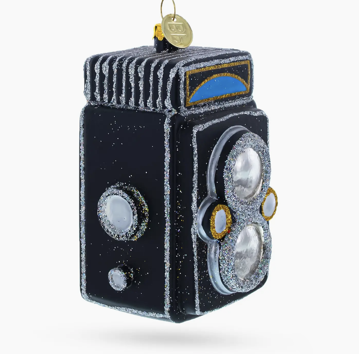 Vintage Camera Blown Glass Christmas Ornament