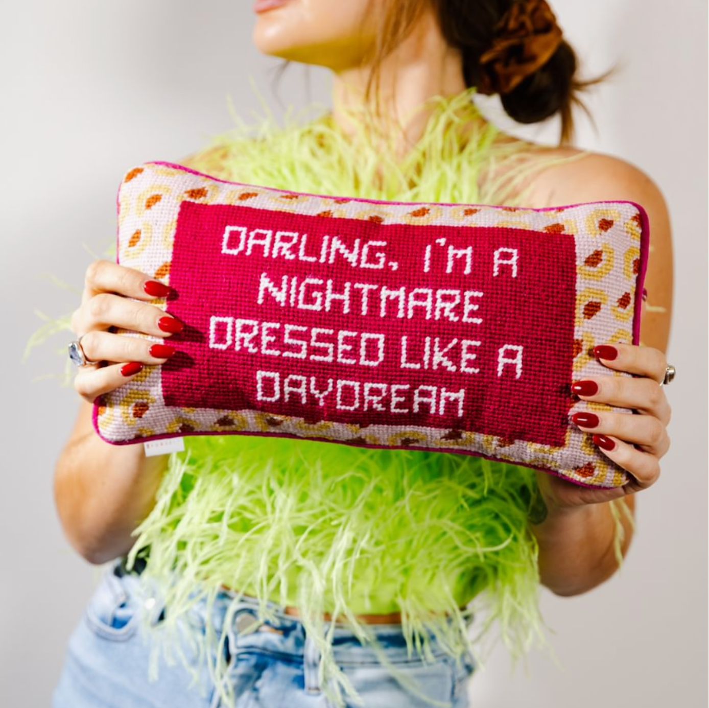 Dressed Like A Daydream Needlepoint Pillow