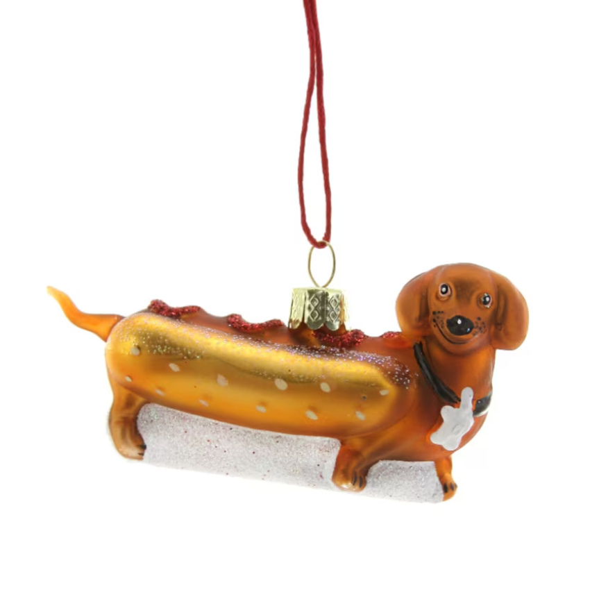 Weiner Pup Hot Dog Ornament