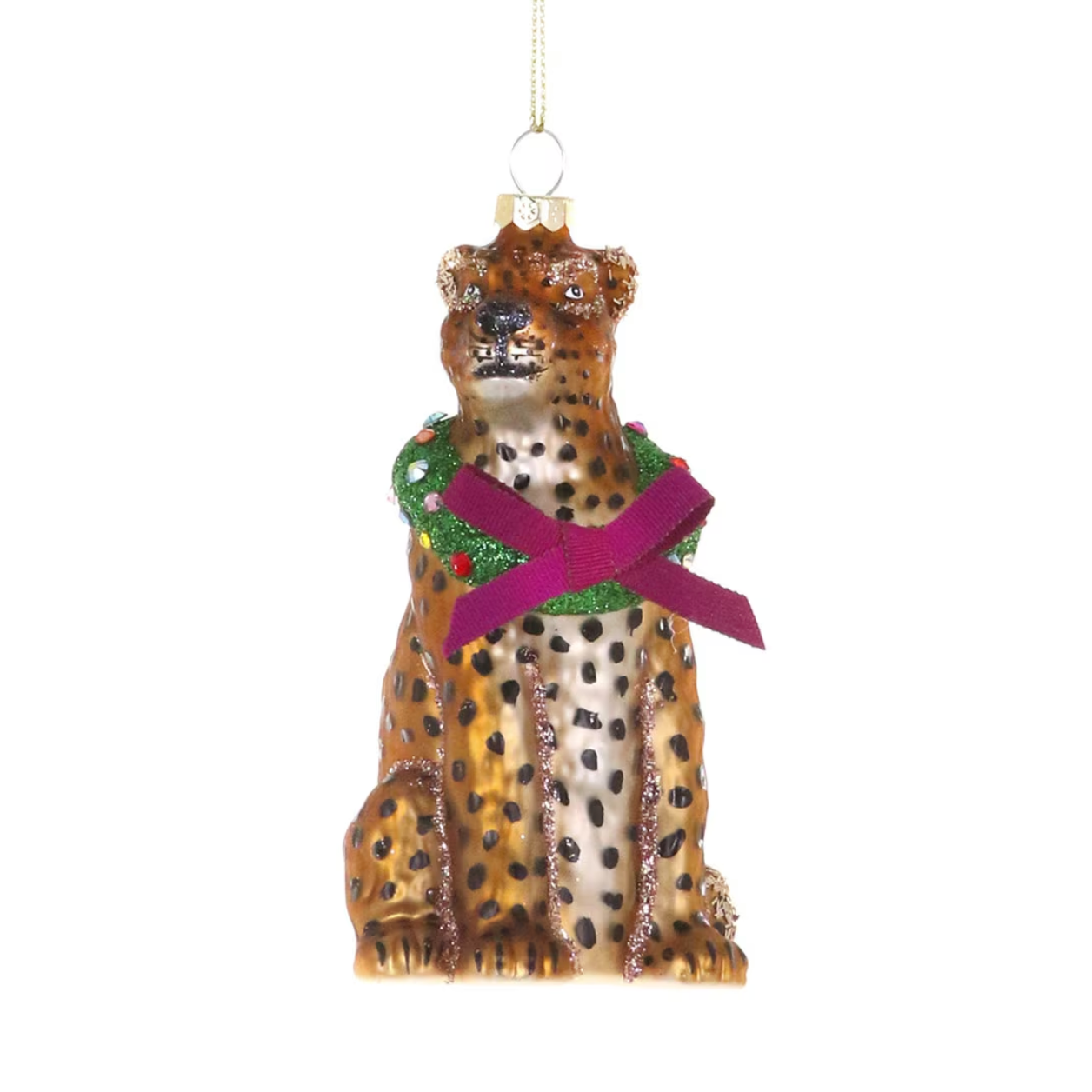 Merry Making Leopard Ornament