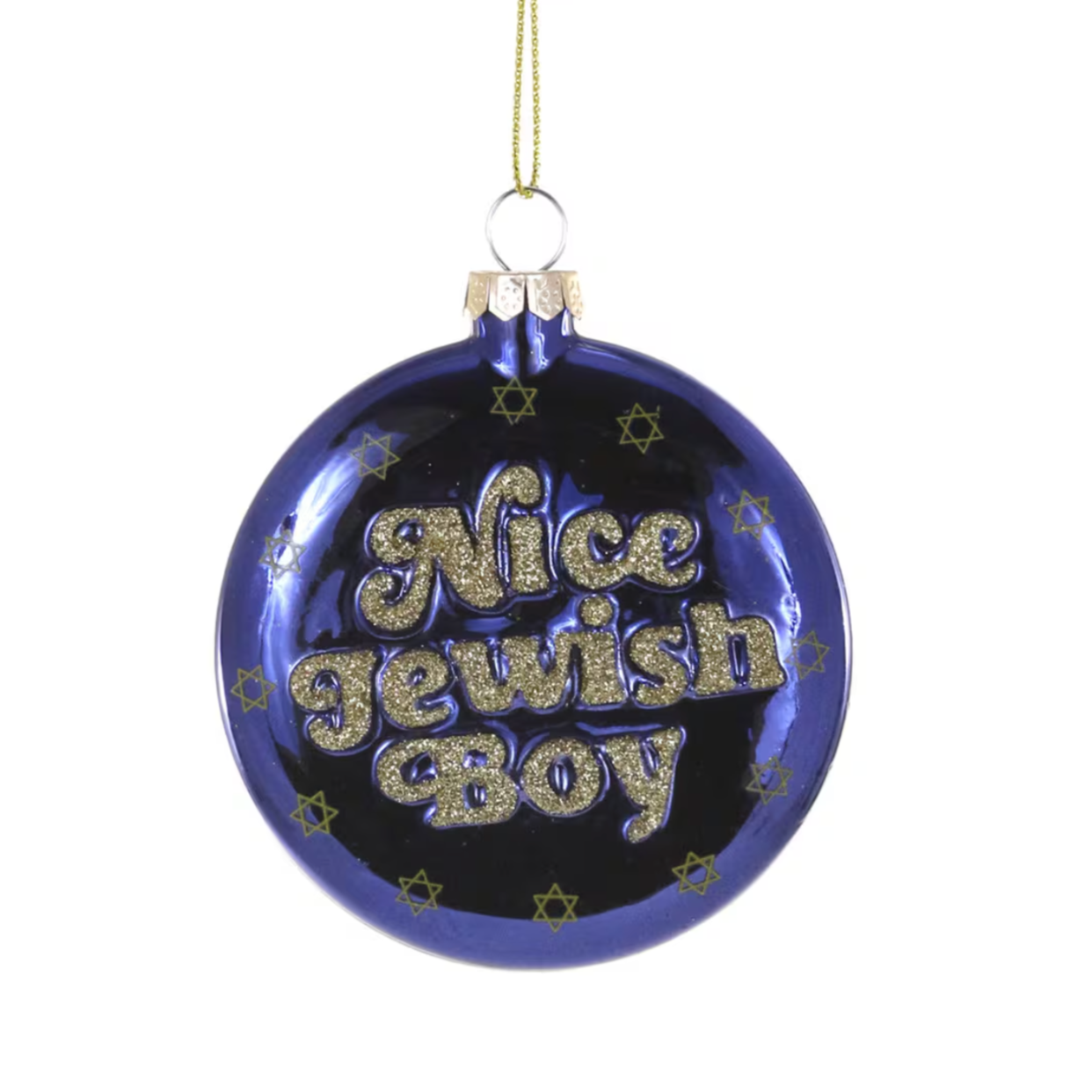 Nice Jewish Boy Glass Ornament