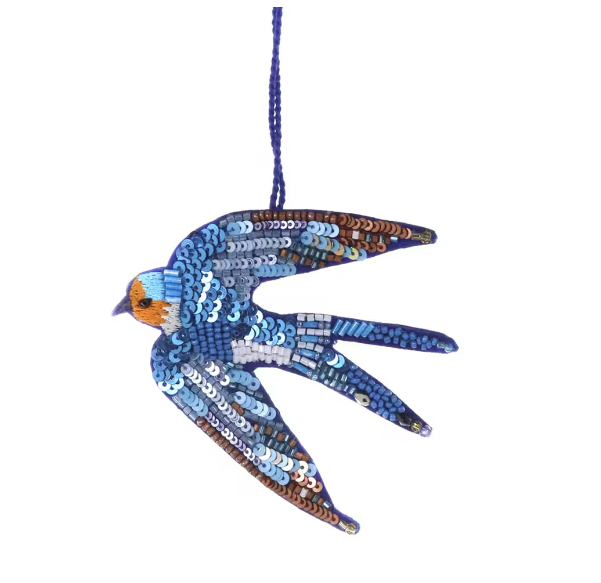 Sequin Swallow Ornament