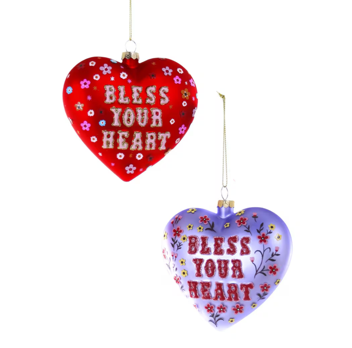 Bless Your Heart Glass Ornament