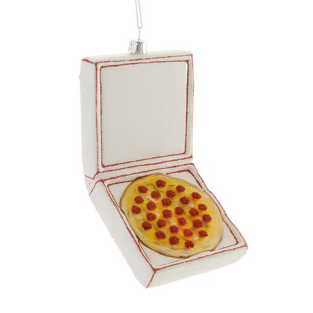 Pizza Delivery Glass Ornament