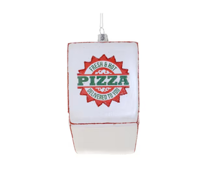 Pizza Delivery Glass Ornament