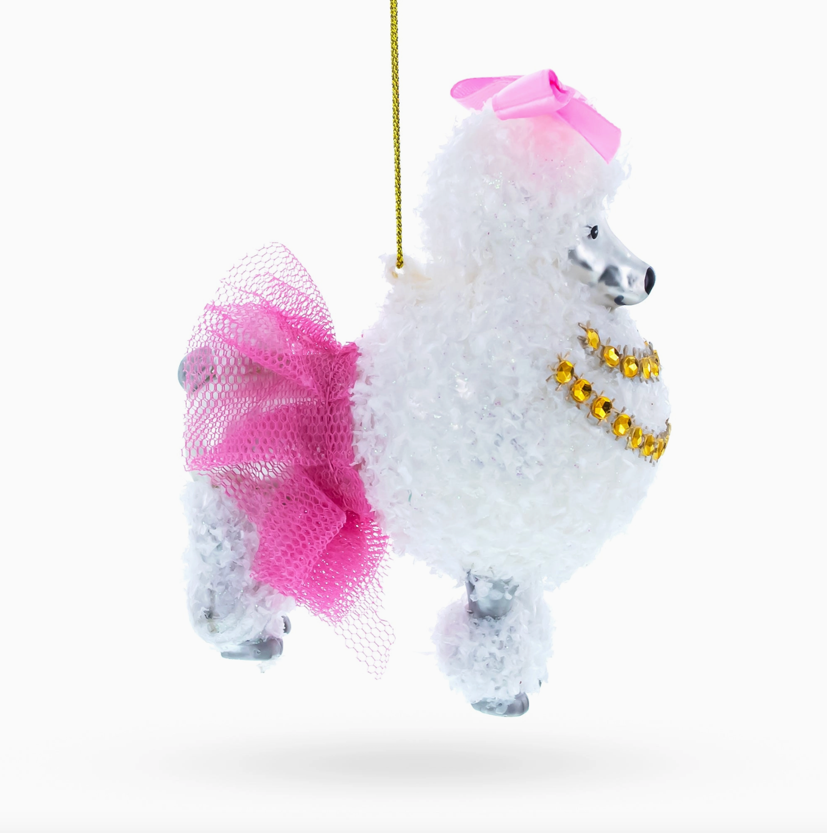 e Poodle Glass Ornament