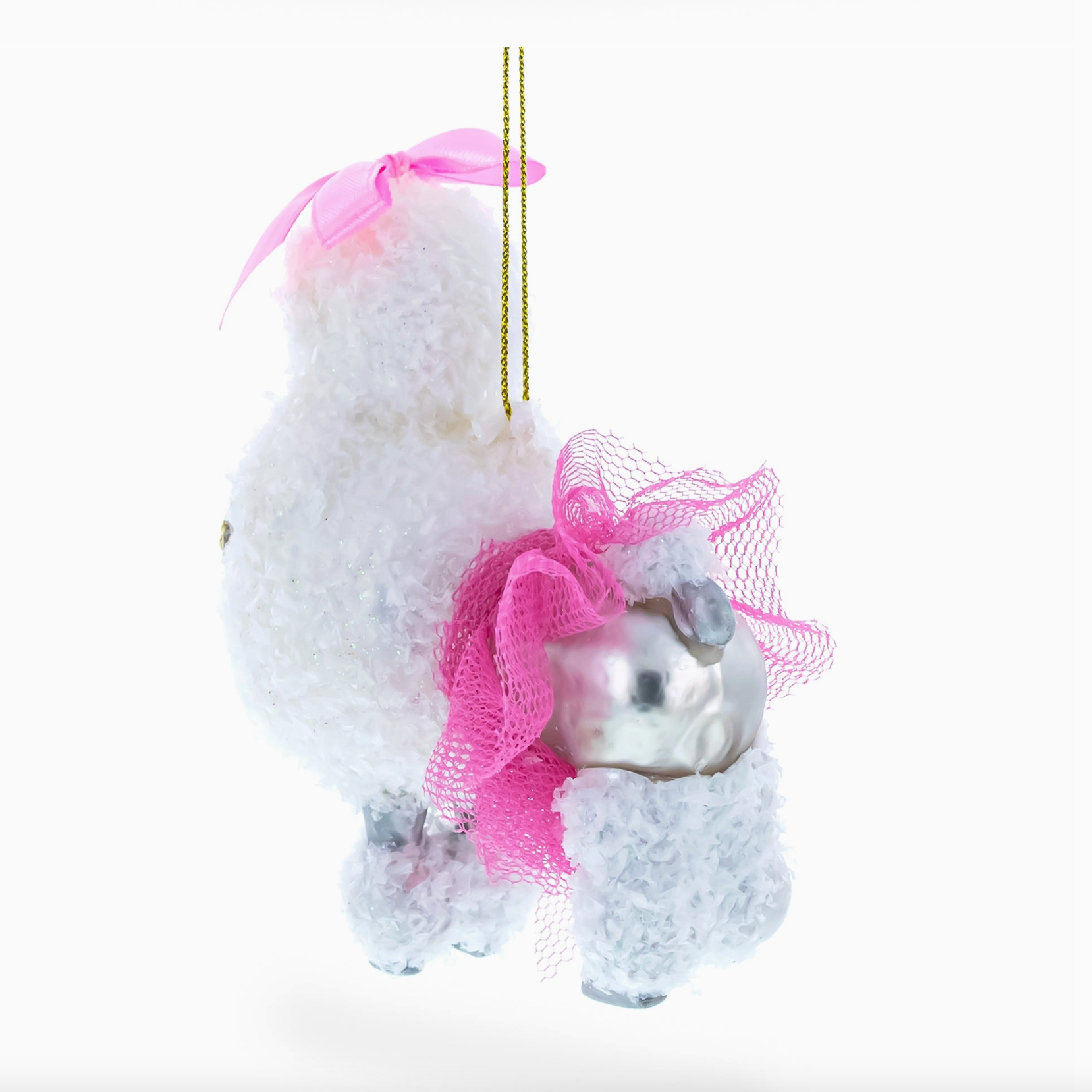 e Poodle Glass Ornament