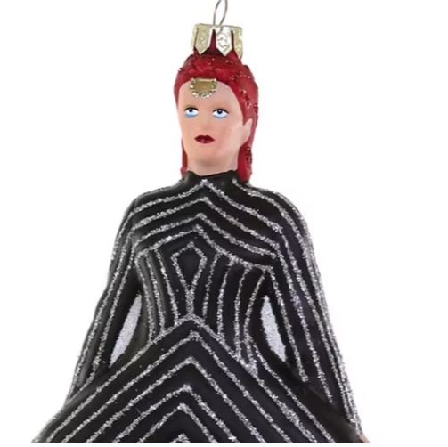 David Bowie Glass Ornament