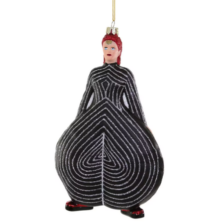 David Bowie Glass Ornament