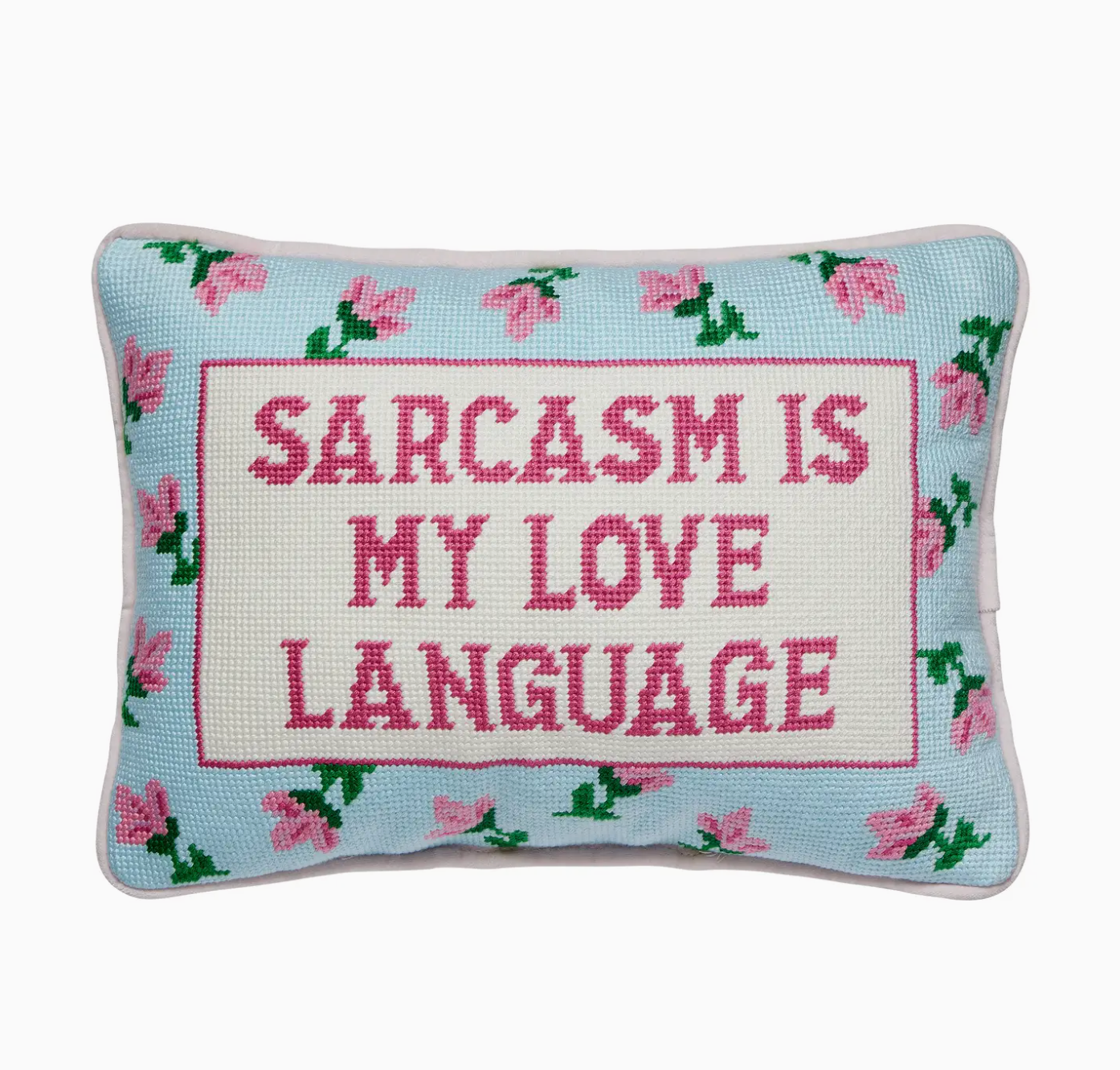 Sarcasm's My Love Embroidered Pillow