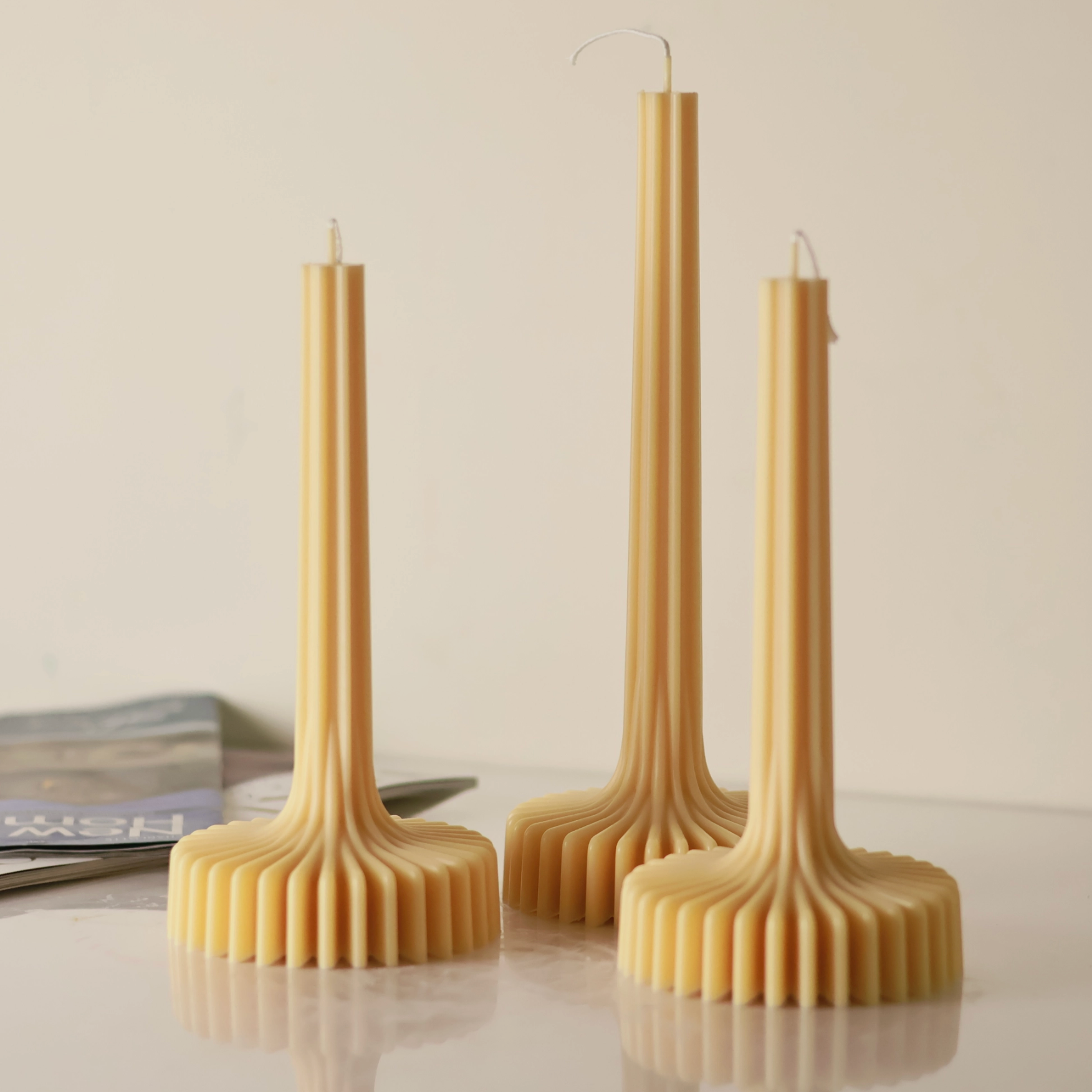 Stripe Vase Column Candle - Pillar