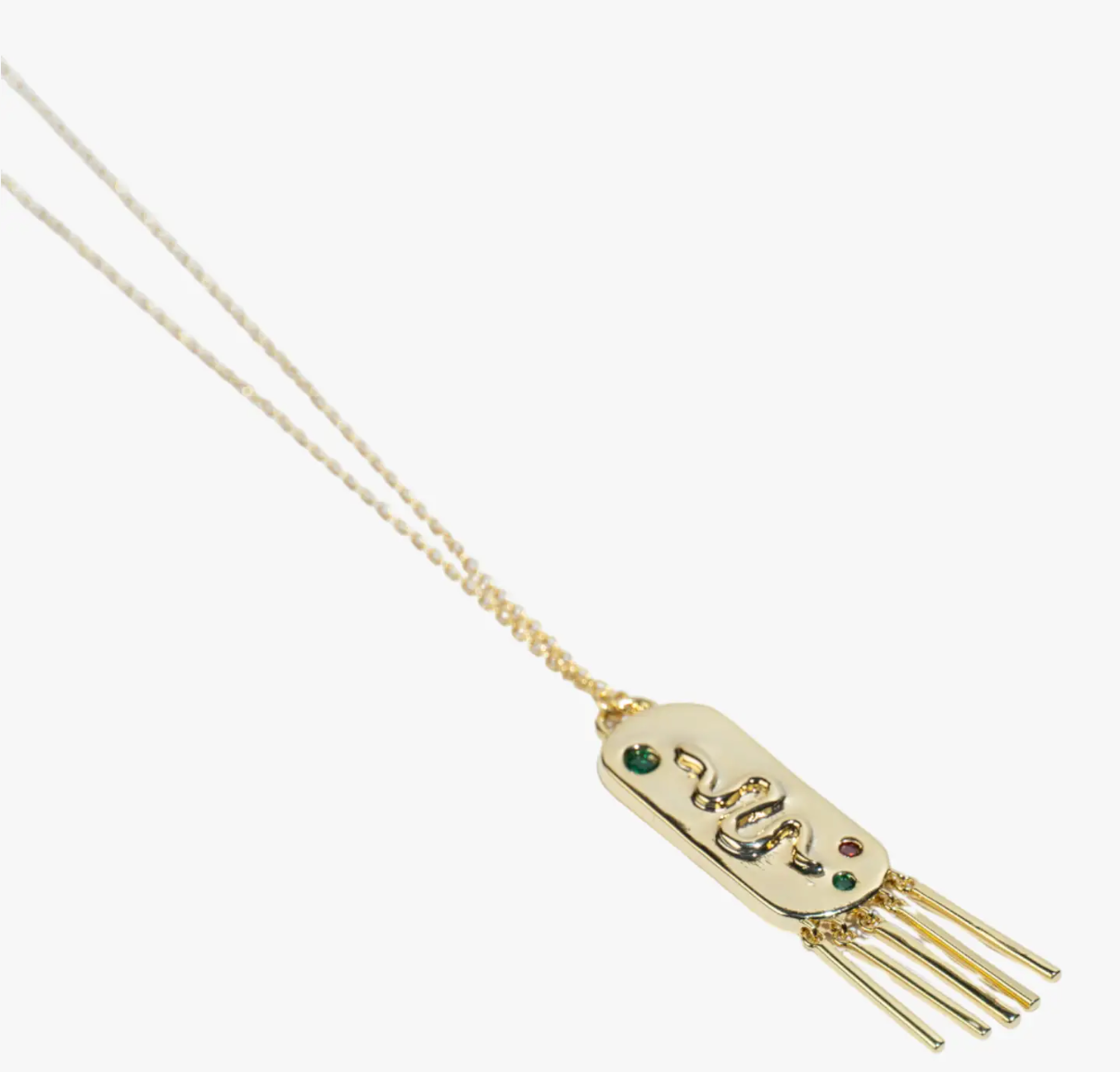 Serpent Fringe Pendant Necklace