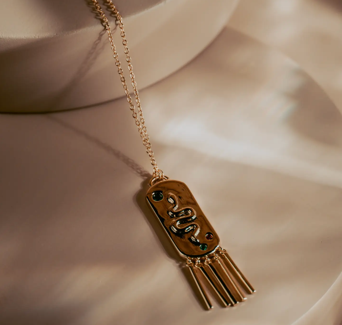 Serpent Fringe Pendant Necklace