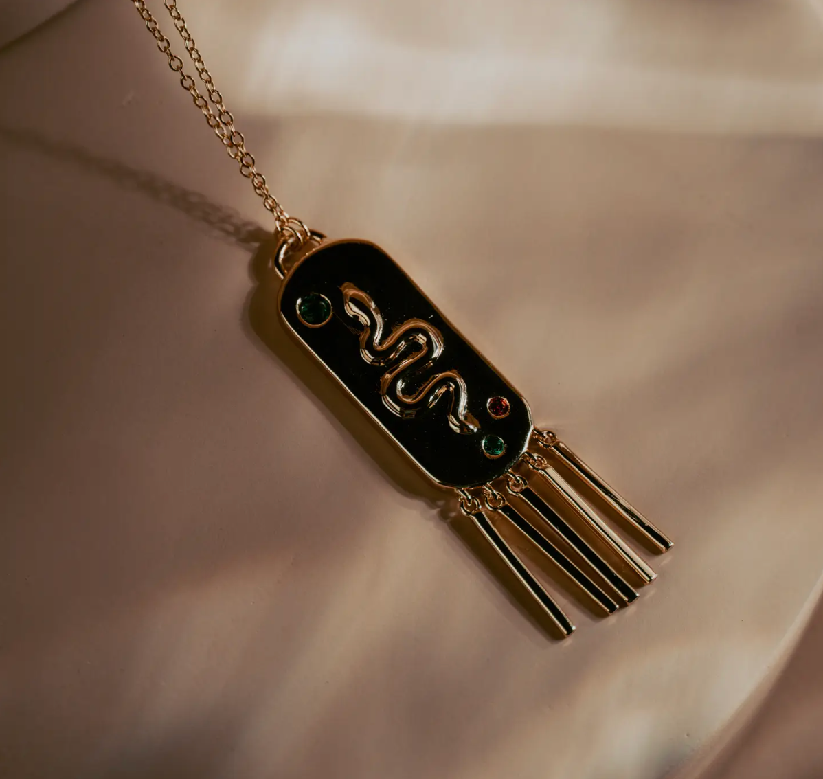 Serpent Fringe Pendant Necklace