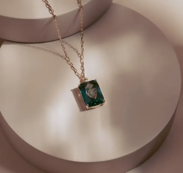 Sacred Heart Crystal Pendant