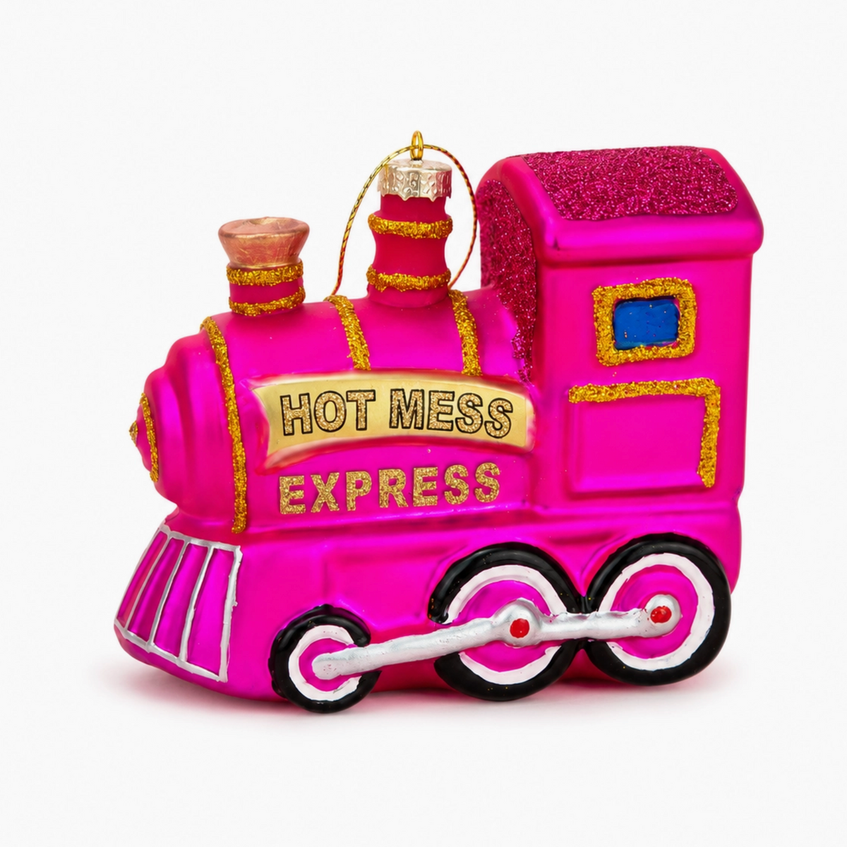 Hot Mess Express Train Glass Ornament