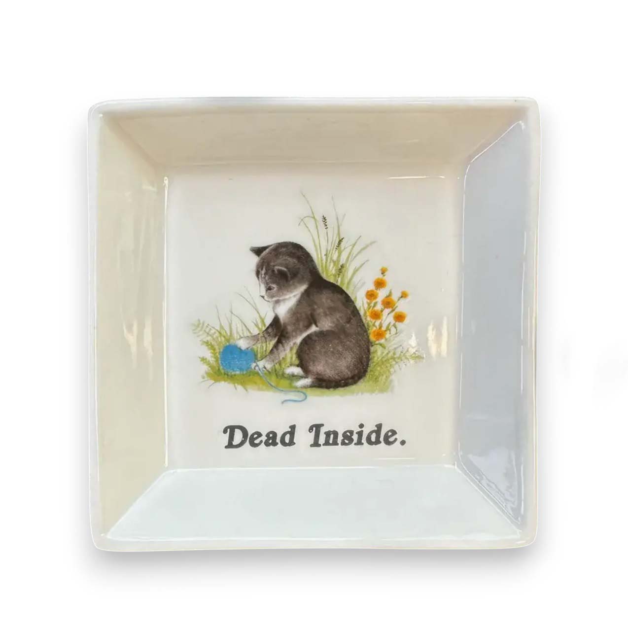 Dead Inside Cat Trinket Tray