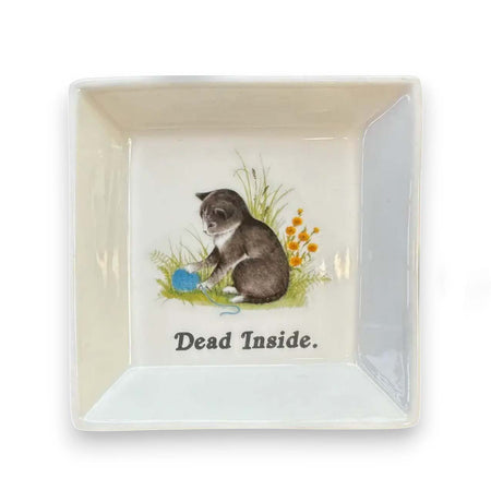 Dead Inside Cat Trinket Tray