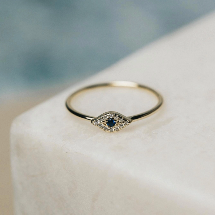 Protection Eye Blue Stone Ring
