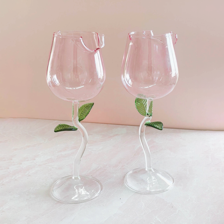 Rose Bud Wine Glasses