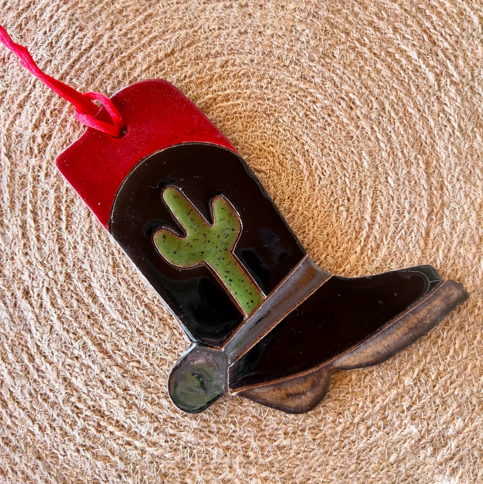 Ceramic Western Boot Ornaments