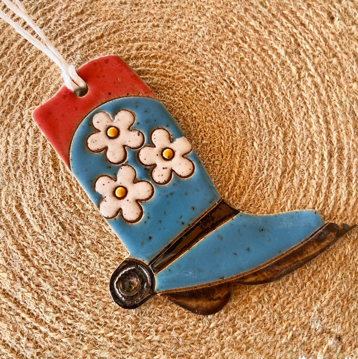 Ceramic Western Boot Ornaments