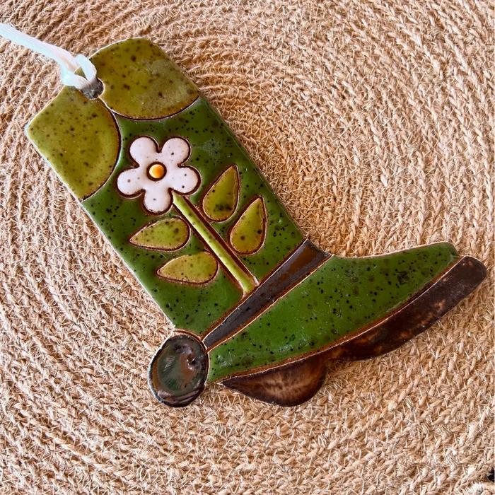 Ceramic Western Boot Ornaments