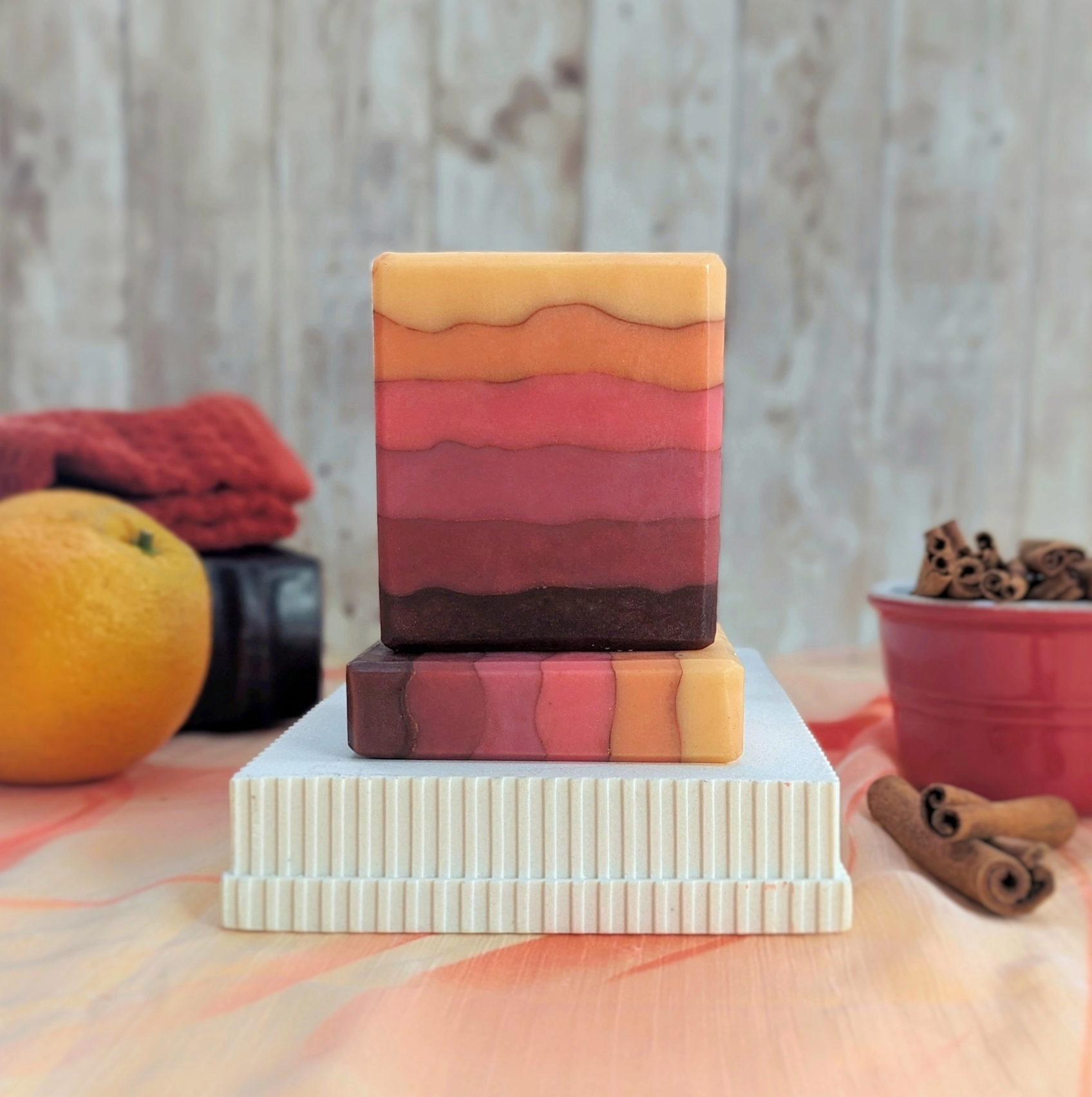 Spiced Sunset Red Ombre Honey Soap