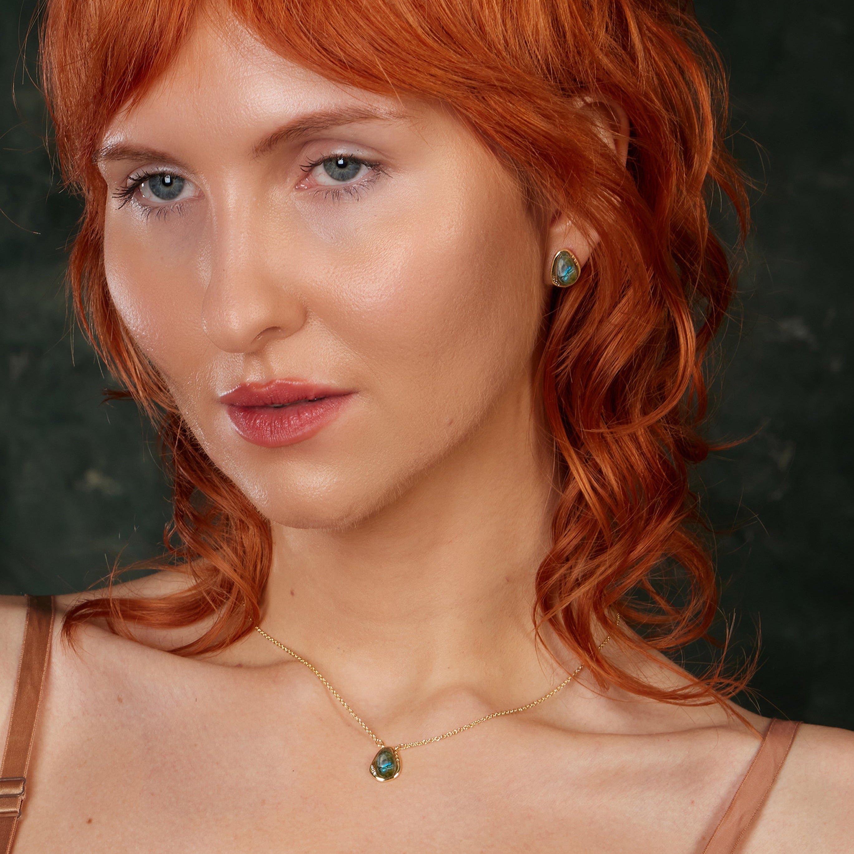 Labradorite Edge Earrings