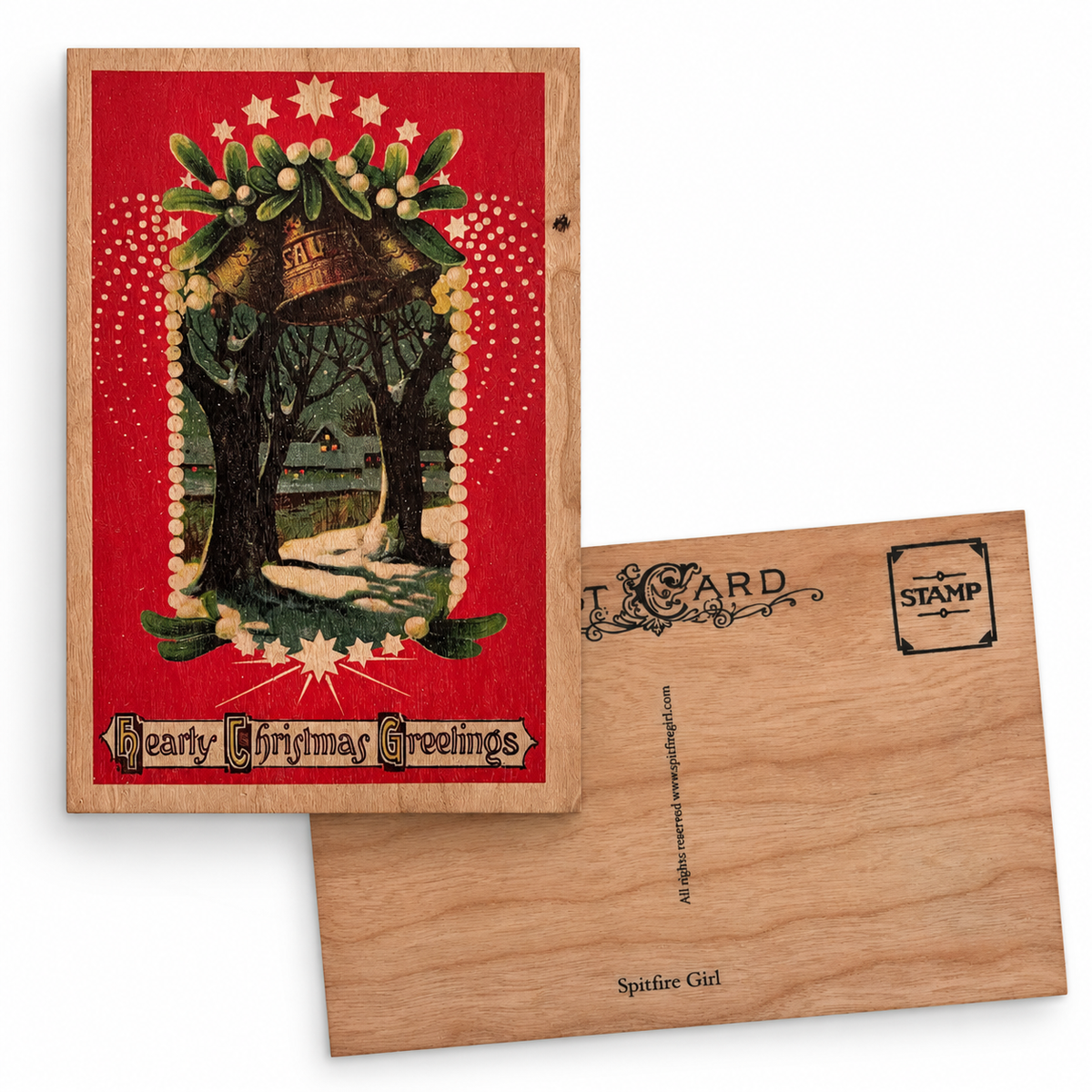 Wood Postcard - Golden Bells