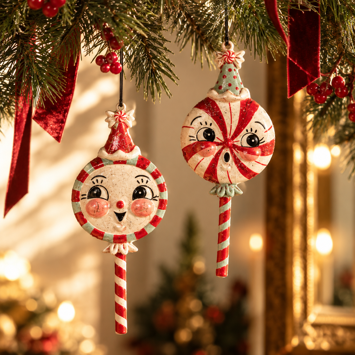 Johanna Parker Peppermint Lollipop Ornaments