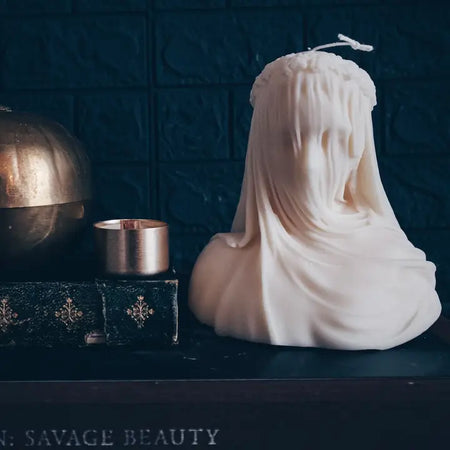 Veiled Woman Pillar Candle