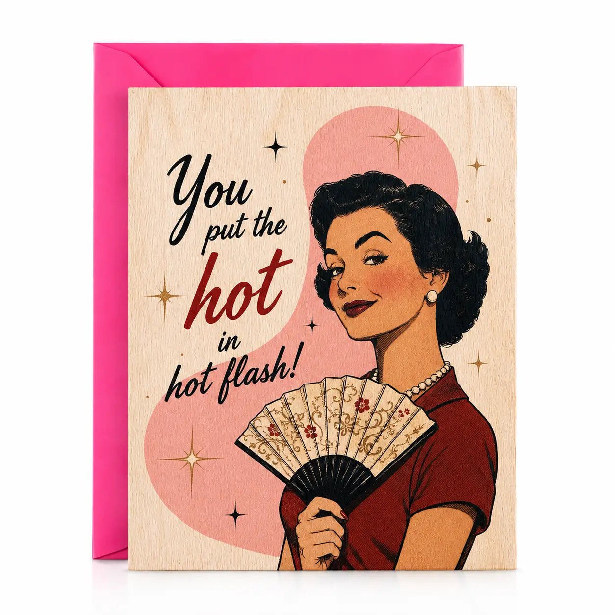 Wood Folding Card - The Hot Flash Club