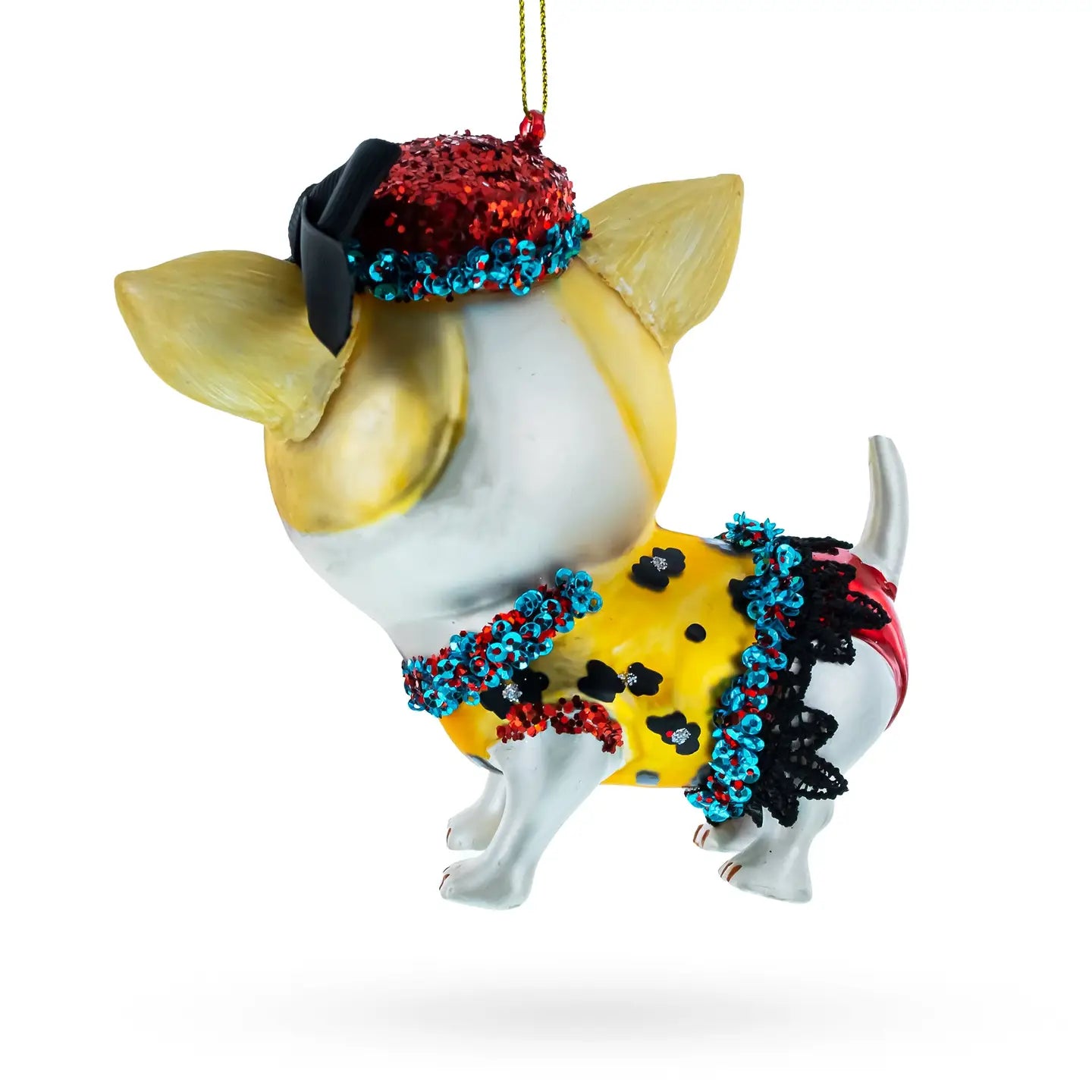 Chic Chihuahua Glass Ornament