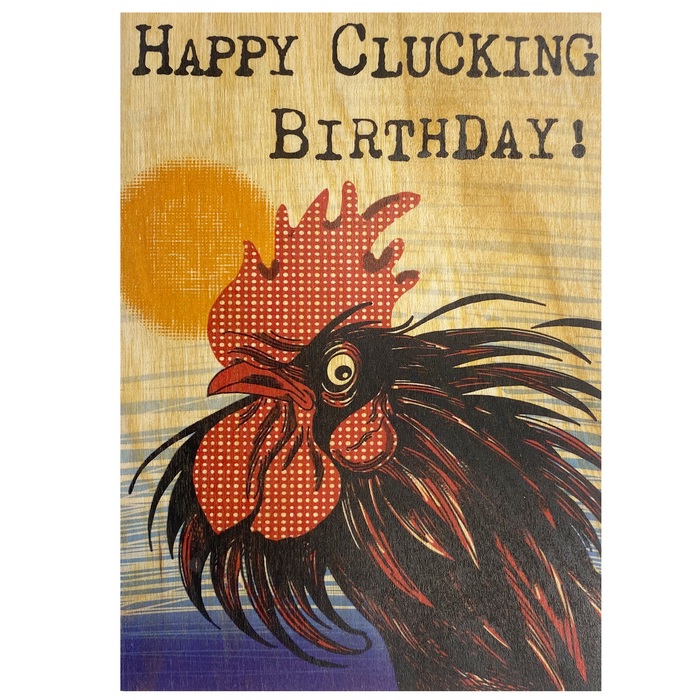 Wood Card Folding- Happy Cluckin' Birthday