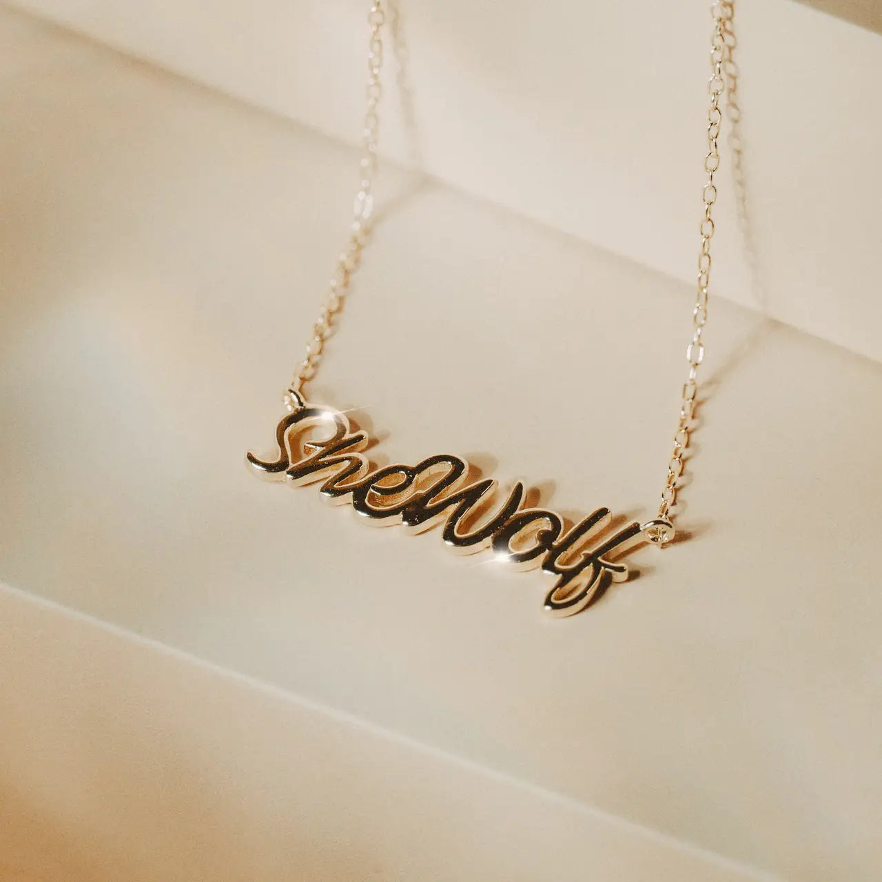 Shewolf Script Necklace