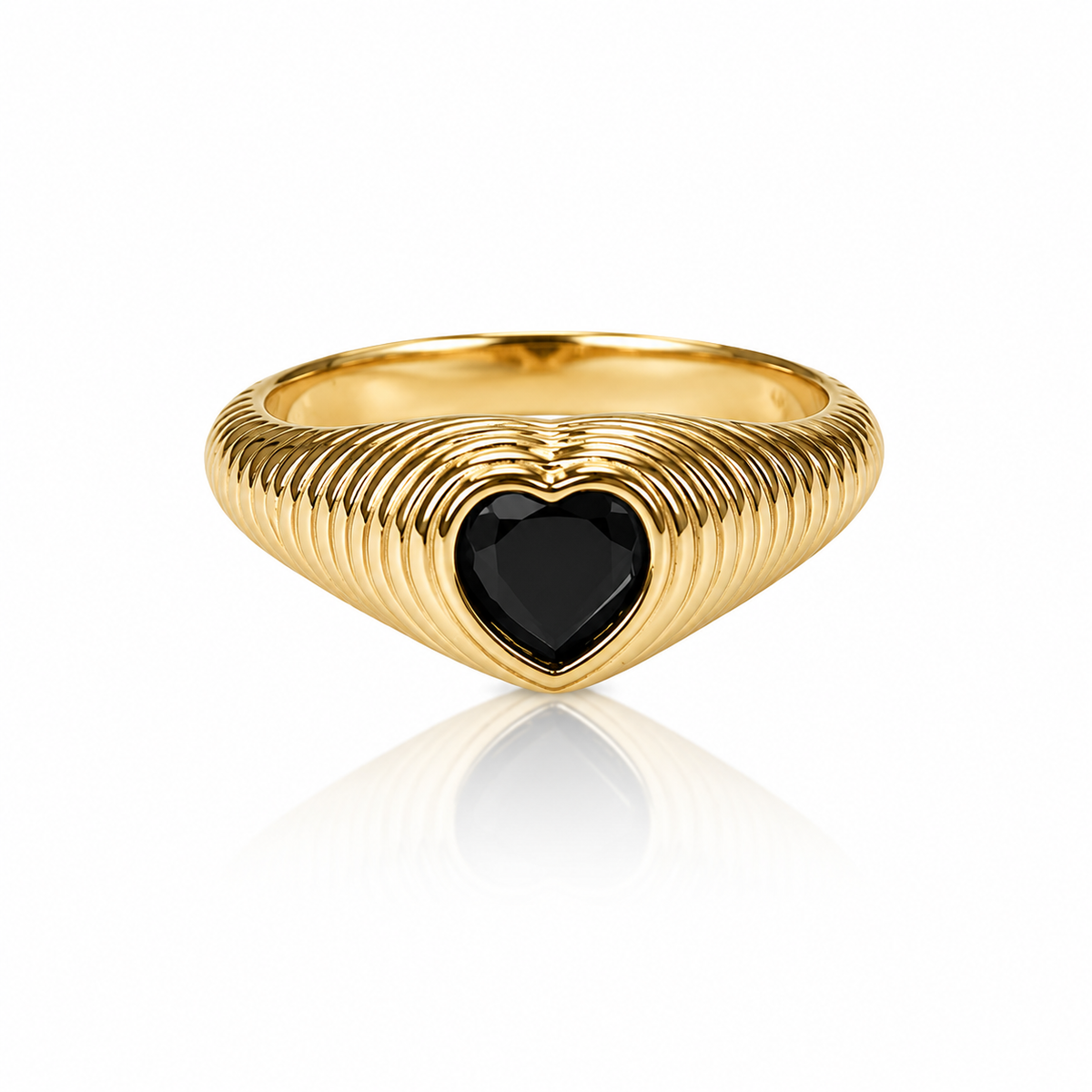 Dark Heart Gold Ring