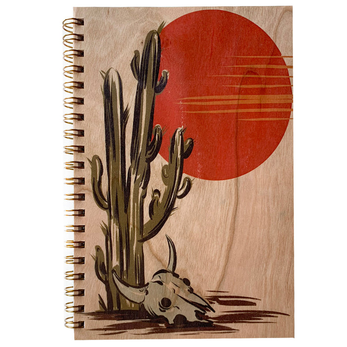 Wood Notebook Desert Skull